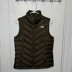 The North Face womens puffer down vest green size S